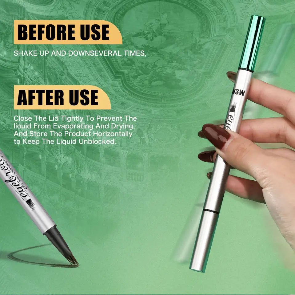 W3W Double-ended Eyebrow Pencil 4D Micro-sculpting Eybrow Styling Gel Waterproof Sweat-proof Smudge-resistant Liquid Eyebrow Pen
