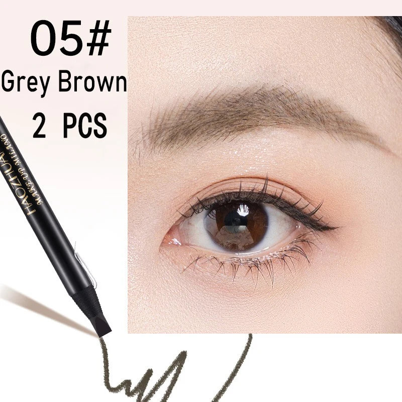 1pcs HAOZHUANG Hard Core Eyebrow Pencil Long-lasting Waterproof with Brush Suitable for Eyebrow Tattoo and Makeup Artists
