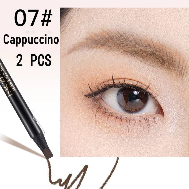 1pcs HAOZHUANG Hard Core Eyebrow Pencil Long-lasting Waterproof with Brush Suitable for Eyebrow Tattoo and Makeup Artists