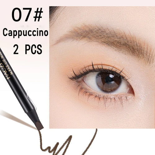 1pcs HAOZHUANG Hard Core Eyebrow Pencil Long-lasting Waterproof with Brush Suitable for Eyebrow Tattoo and Makeup Artists