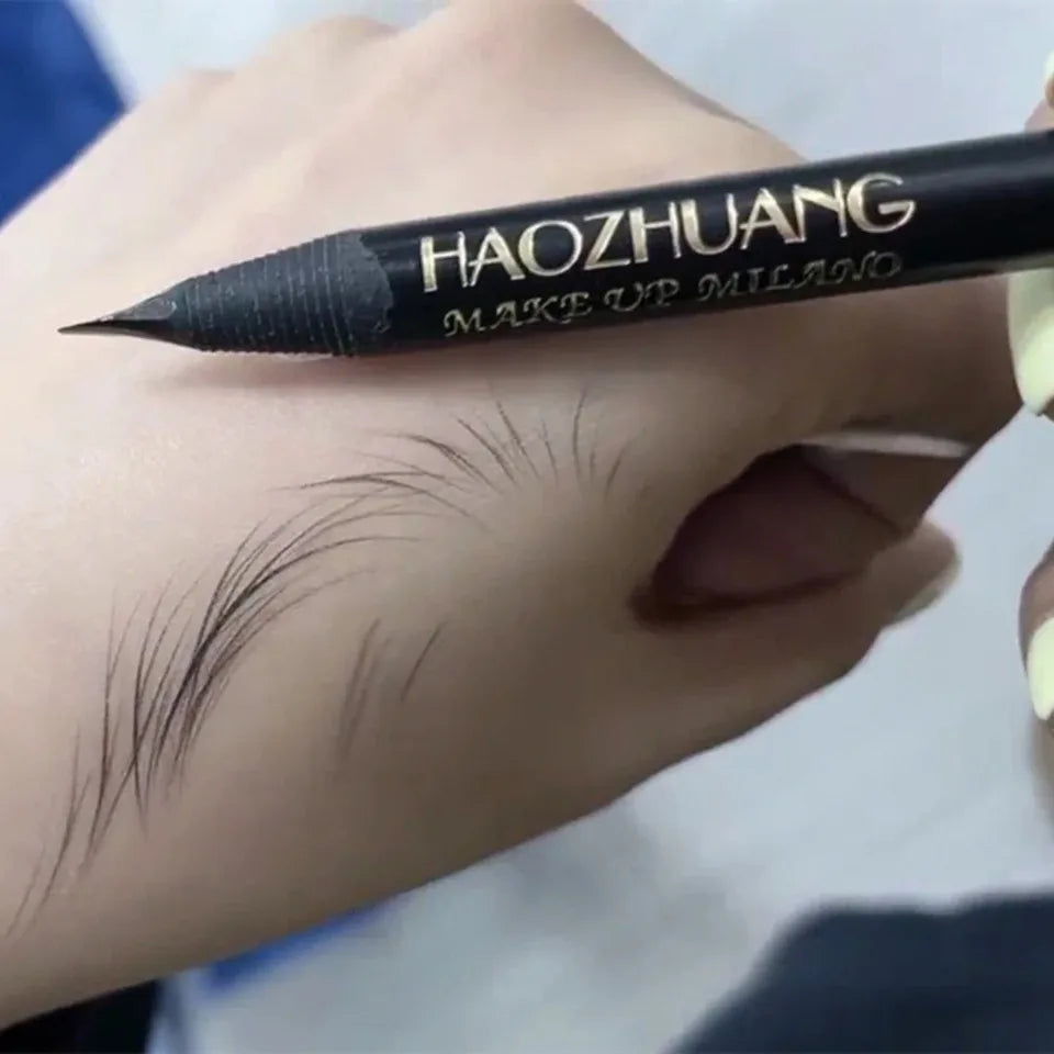 HAOZHUANG pull Eyebrow Pencil Black Makeup High Quality Wild Line Eyebrow Pencil Hard Core Flat Head pen White Waterproof