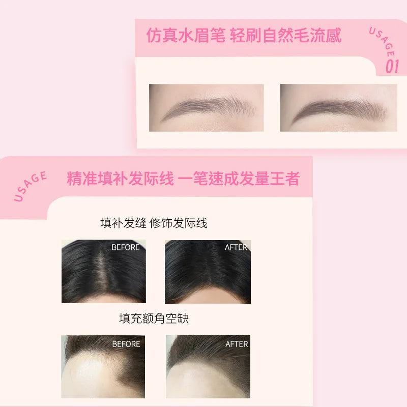 VEECCI Hairline Pen Liquid Eyebrow Pencil Longlasting Waterproof Vivid Wild Eyebrow Natural Press Multi-purpose Eyebrow Tint