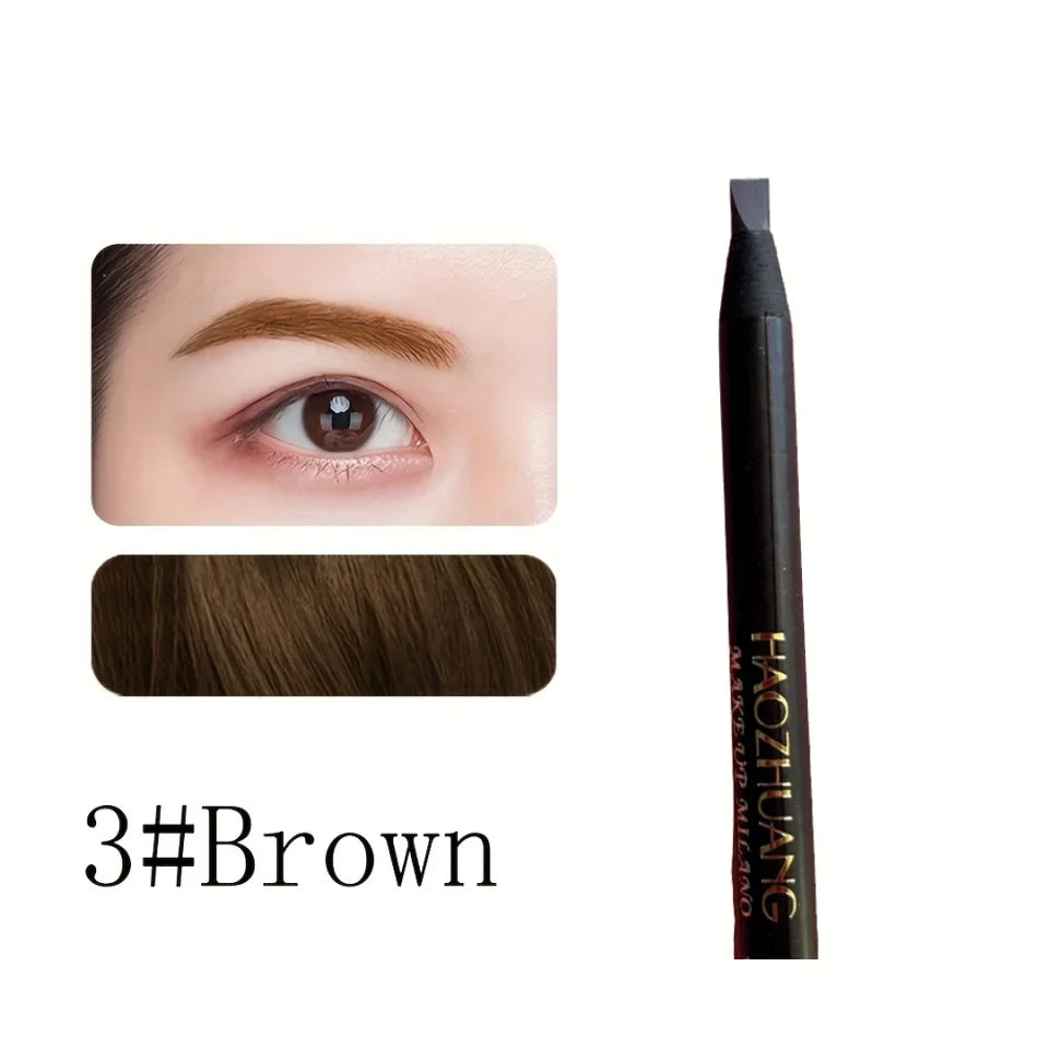HAOZHUANG pull Eyebrow Pencil Black Makeup High Quality Wild Line Eyebrow Pencil Hard Core Flat Head pen White Waterproof