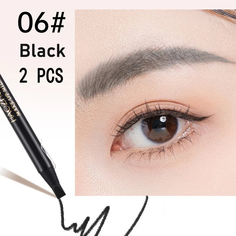 1pcs HAOZHUANG Hard Core Eyebrow Pencil Long-lasting Waterproof with Brush Suitable for Eyebrow Tattoo and Makeup Artists