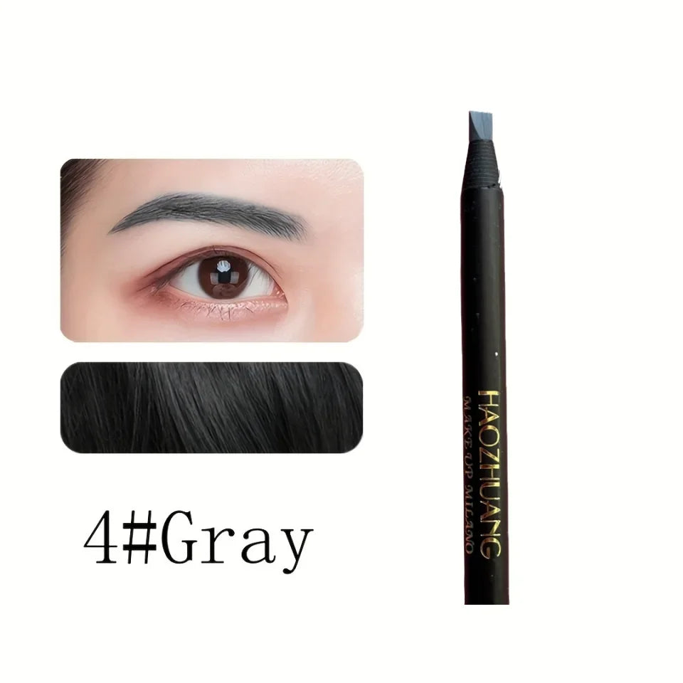 HAOZHUANG pull Eyebrow Pencil Black Makeup High Quality Wild Line Eyebrow Pencil Hard Core Flat Head pen White Waterproof