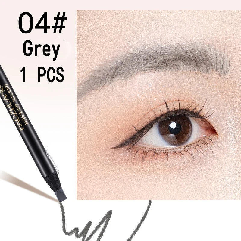 1pcs HAOZHUANG Hard Core Eyebrow Pencil Long-lasting Waterproof with Brush Suitable for Eyebrow Tattoo and Makeup Artists
