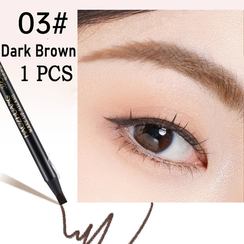 1pcs HAOZHUANG Hard Core Eyebrow Pencil Long-lasting Waterproof with Brush Suitable for Eyebrow Tattoo and Makeup Artists