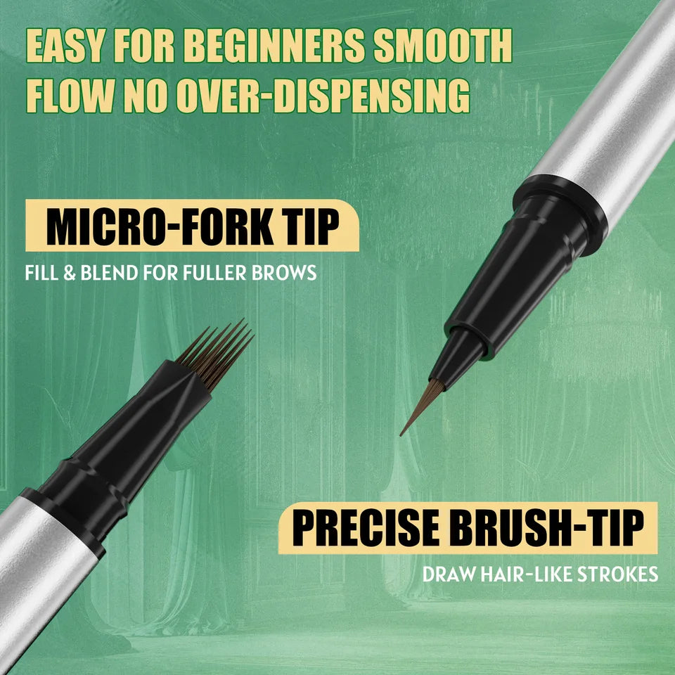 W3W Double-ended Eyebrow Pencil 4D Micro-sculpting Eybrow Styling Gel Waterproof Sweat-proof Smudge-resistant Liquid Eyebrow Pen