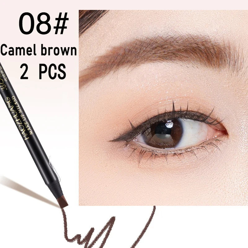 1pcs HAOZHUANG Hard Core Eyebrow Pencil Long-lasting Waterproof with Brush Suitable for Eyebrow Tattoo and Makeup Artists