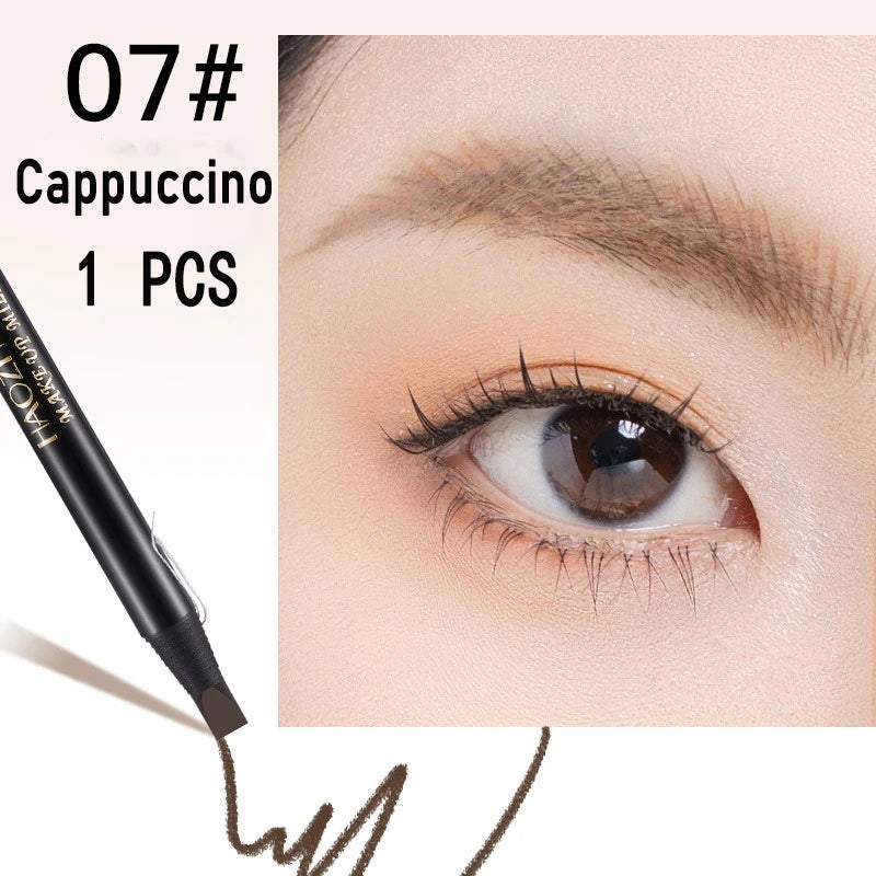 1pcs HAOZHUANG Hard Core Eyebrow Pencil Long-lasting Waterproof with Brush Suitable for Eyebrow Tattoo and Makeup Artists