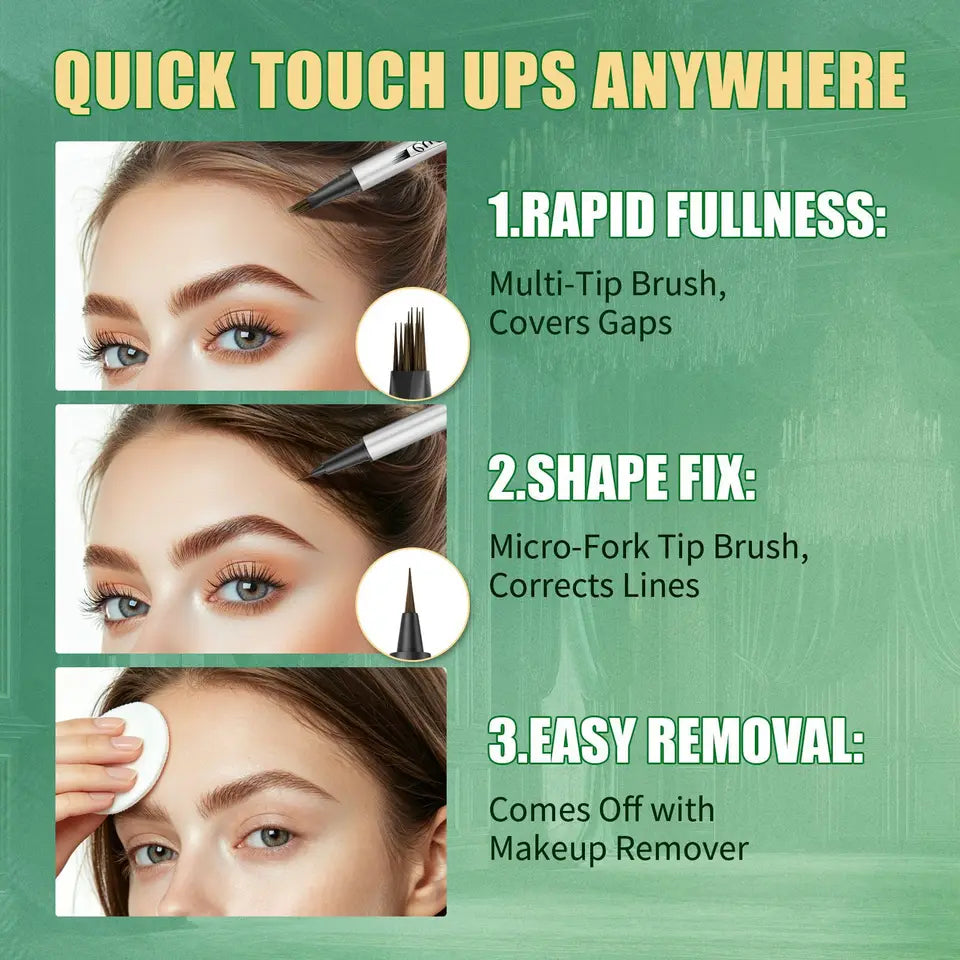W3W Double-ended Eyebrow Pencil 4D Micro-sculpting Eybrow Styling Gel Waterproof Sweat-proof Smudge-resistant Liquid Eyebrow Pen