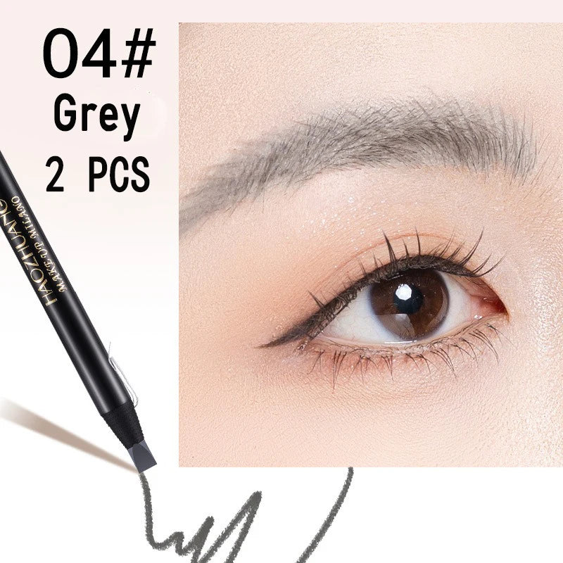 1pcs HAOZHUANG Hard Core Eyebrow Pencil Long-lasting Waterproof with Brush Suitable for Eyebrow Tattoo and Makeup Artists