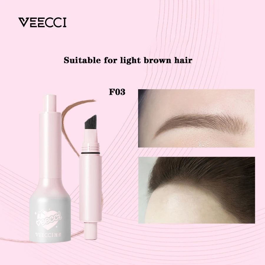 VEECCI Hairline Pen Liquid Eyebrow Pencil Longlasting Waterproof Vivid Wild Eyebrow Natural Press Multi-purpose Eyebrow Tint